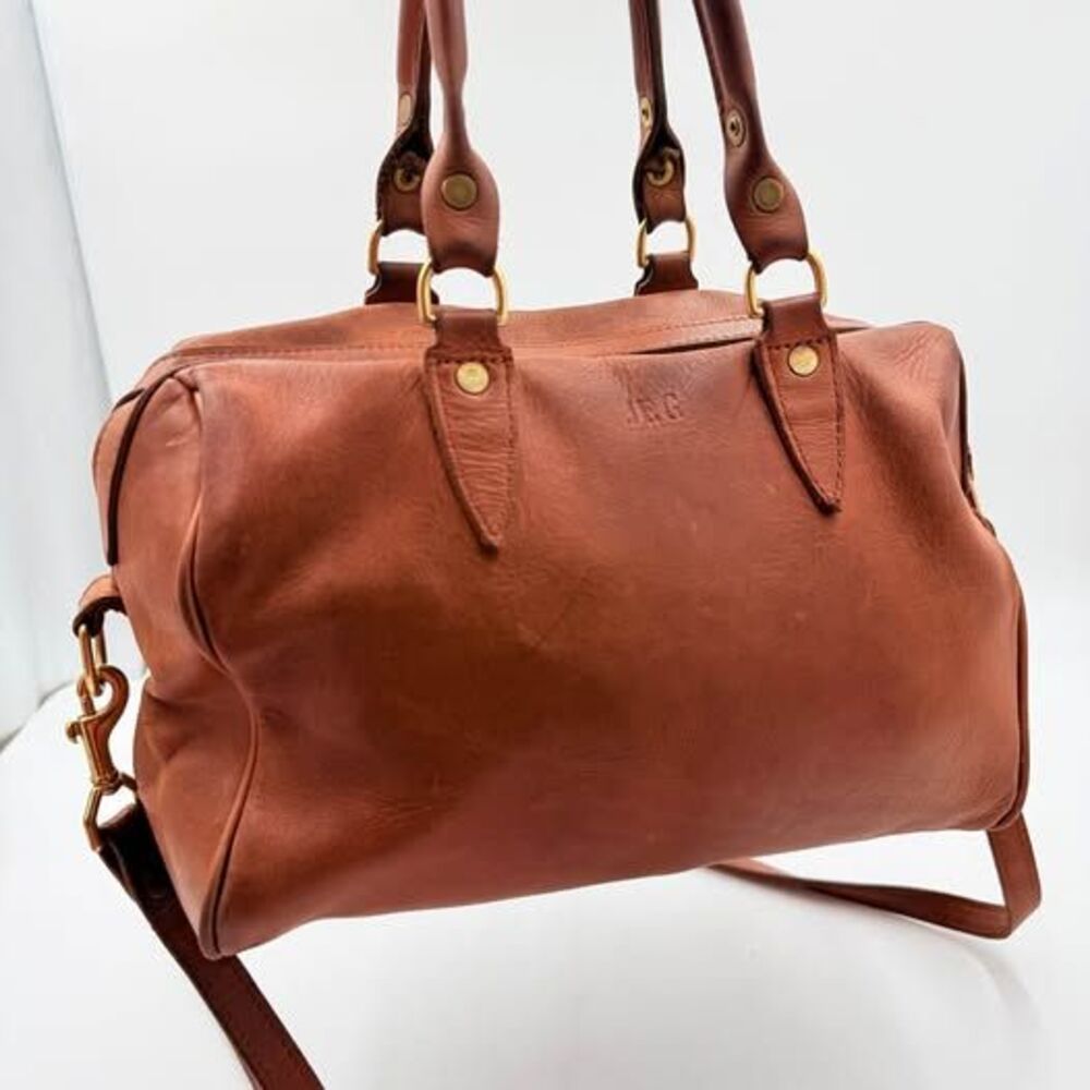 J.W Hulme Co. Cognac Leather Satchel Handbag